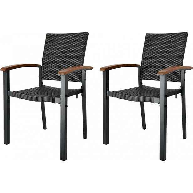 Livarno® Stohovatelná židle Valencia, hnědá, 2 kusy