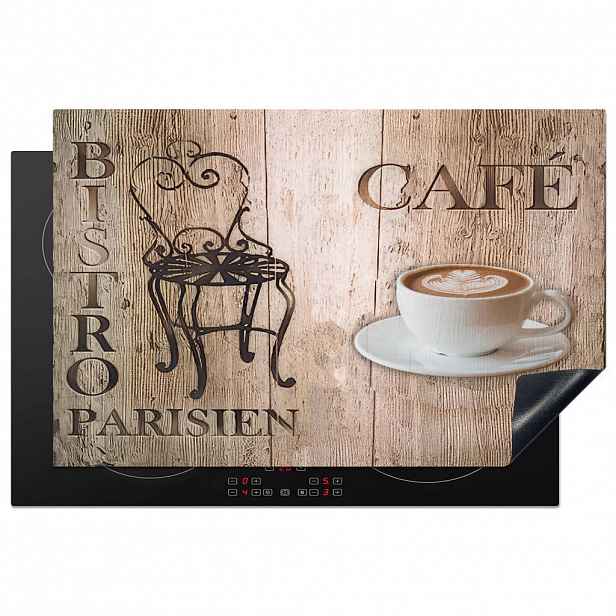 MuchoWow KRYT NA INDUKČNÍ DESKU Bistro Parisien - Kavárna - Káva - Vintage 81.2x52 cm