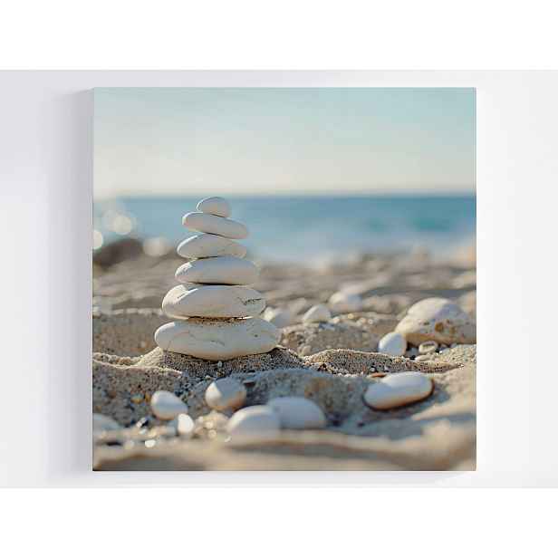 Obraz Na Plátně Canvas Pláž Moře Písek Kameny Wellness Spa Zen 50x50