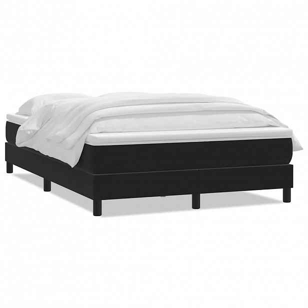 vidaXL Box spring postel s matrací černá 160x210 cm samet