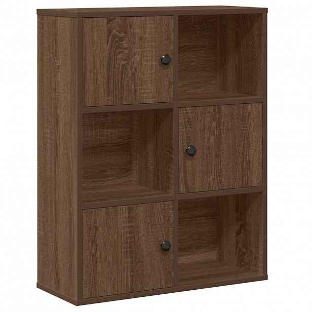 vidaXL Knihovna hnědý dub 60x24x76,5 cm kompozitní dřevo