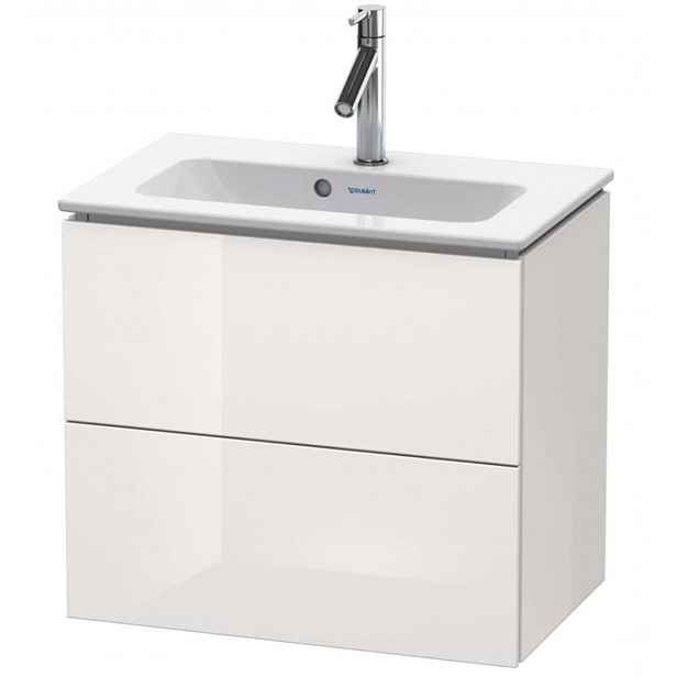 Duravit L-Cube - Umyvadlová skříňka Compact, 55x62x39 cm, 2 zásuvky, lesklá bílá LC625602222