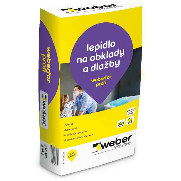 Lepidlo cementové C1T weberfor profi LD 25 kg