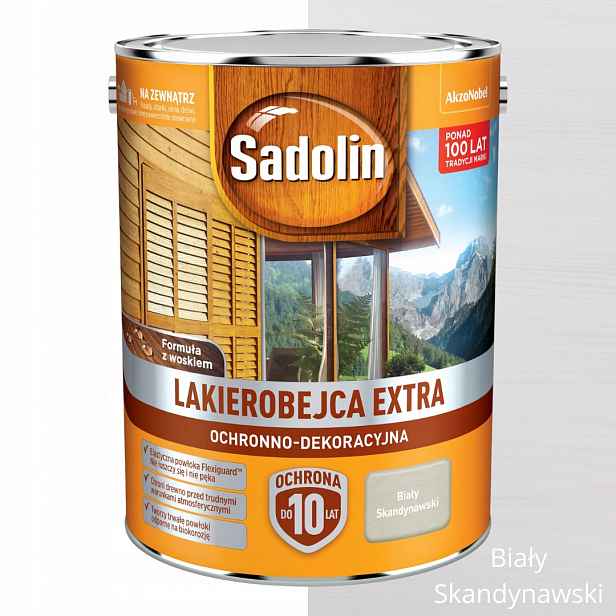 Sadolin Extra Lakující Ochrana A Dekorace Dřeva 5 L Bílá Skandinávská Barva