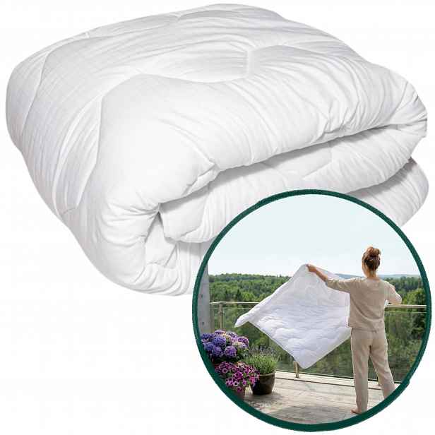 Celoroční Přikrývka 150x200 cm Antialergická Bílá Měkká Prošívaná Polsko