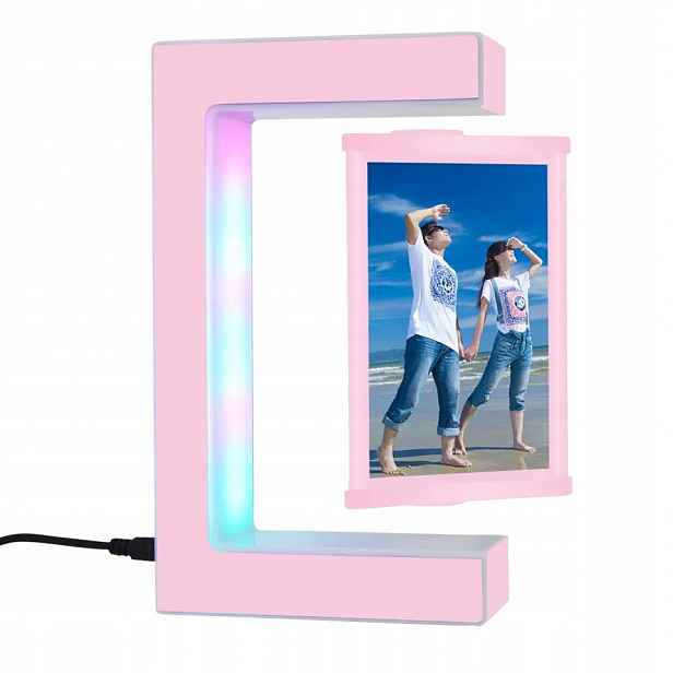 Levitující magnetický rámeček na fotografie růžový dárek na Valentýna