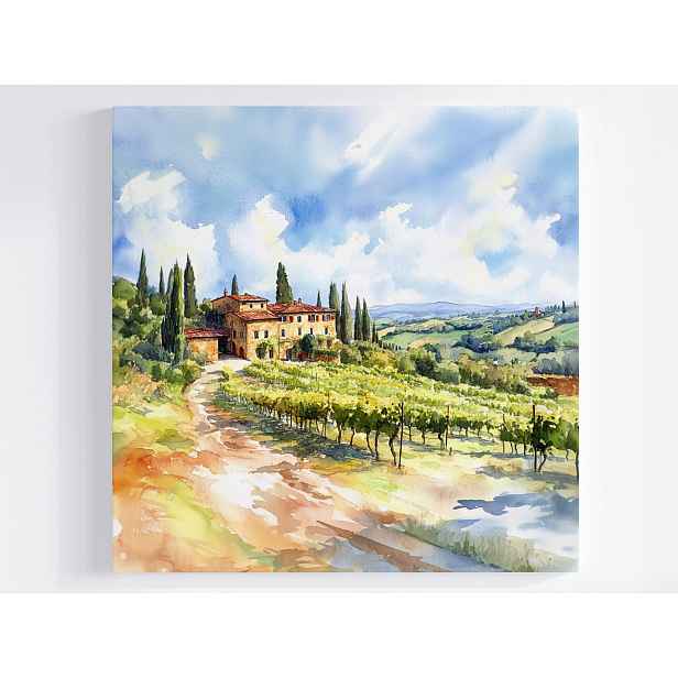 Obraz Na Plátně Canvas Krajina Toskánsko Vila Vinice Léto Itálie 50x50