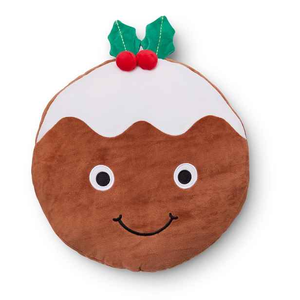 Plyšový dekorační polštář s vánočním motivem 35x35 cm Christmas Pudding – Catherine Lansfield