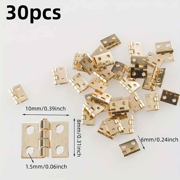 TEMU 30/60/100 Mini panty z žlutého a stříbrného mědi, rozměry 10*8 mm, vhodné pro dřevěné krabice, šperkovnice a mini doplňky nábytku