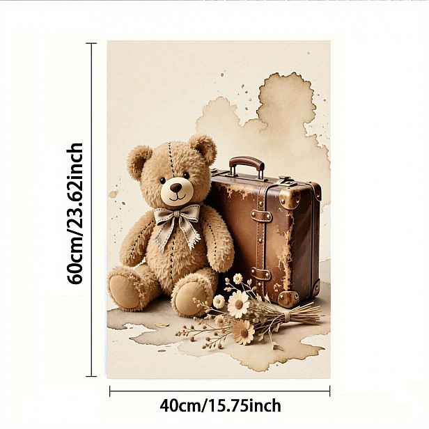 TEMU Čisticí utěrka 2ks Kuchyňské utěrky, Vintage 2D medvídka, Velikost 15.7X23.6 palců, Sváteční dekorativní utěrka, Dárek pro maminku, Měkká