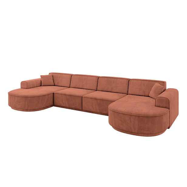 ALTDECOR SEDACÍ SOUPRAVA ve tvaru U MARI-U2-v3 388x171x83 Meruňková Velur