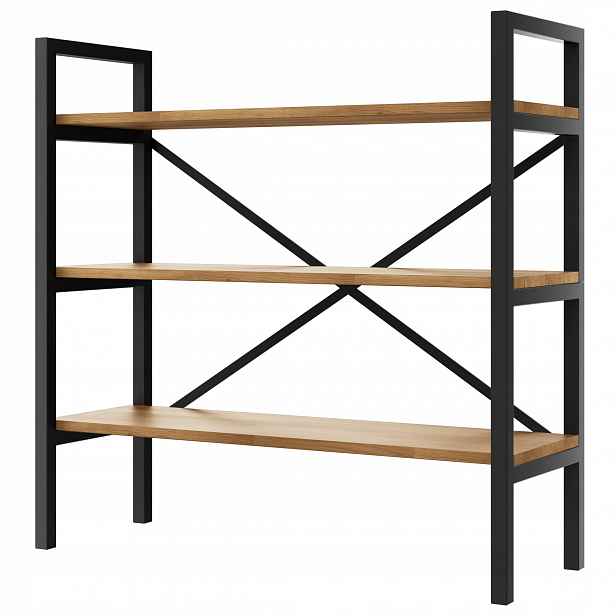 Industriální regál Loft na knihy dub D3-30 60 cm