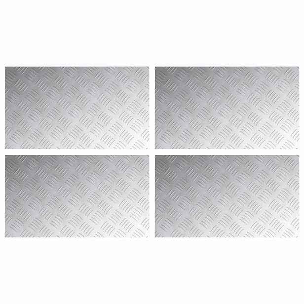 vidaXL Schodové nášlapy 4 ks 70 x 40 cm Stříbrná Hliník Obdélníkový