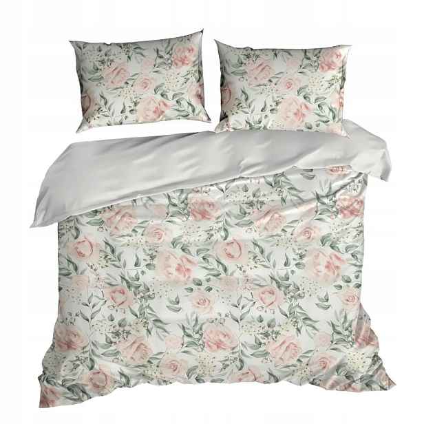 Povlečení Spring 220x200, 13 růží, krémová růžová zelená