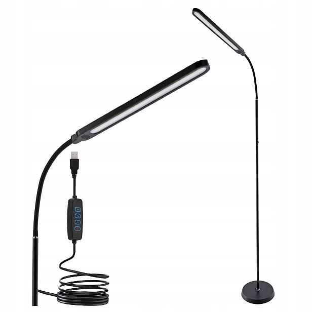 Stojací Led lampa 10W Noční lampička na čtení, vypínač, 3 barvy