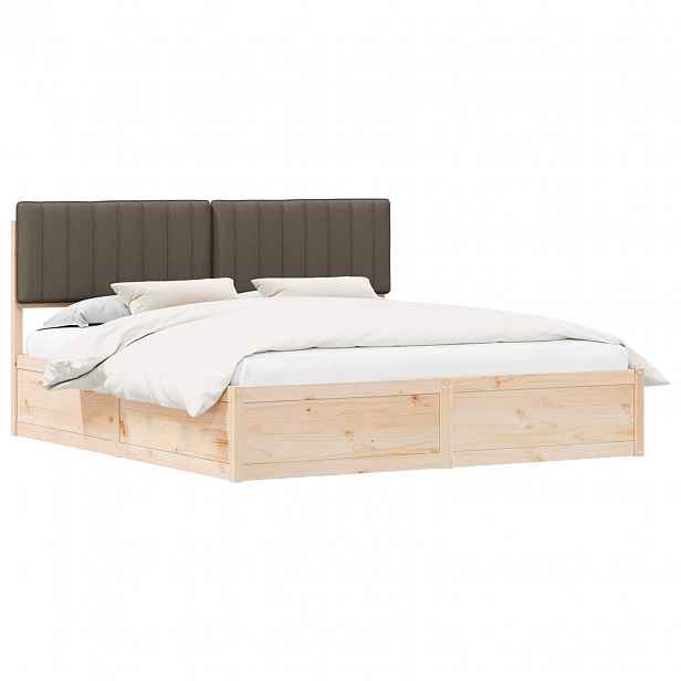 vidaXL Rám postele s čalouněným čelem s čelo Taupe 180 x 200 cm