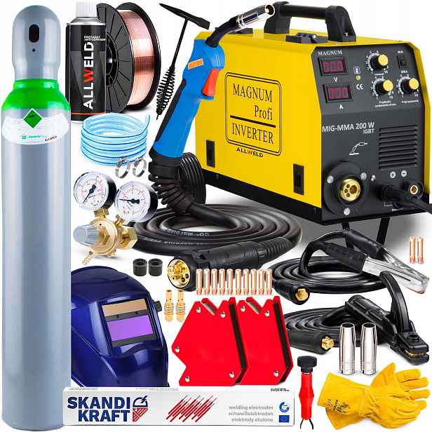 Invertorová Svářečka Inverter Magnum Mig 200W Mma Igbt Alu 230V 180A Sada