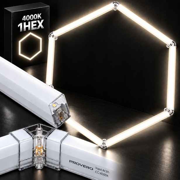 Led stropní osvětlení bílé HEX1 4000K 42W 92x79 Cm, silná dílna