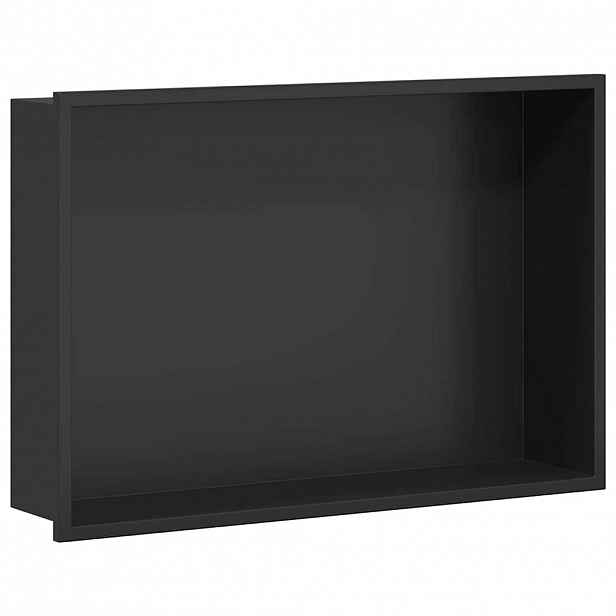 vidaXL Sprchový nik Černá 45 x 30 x 9,5 cm Nerezová ocel