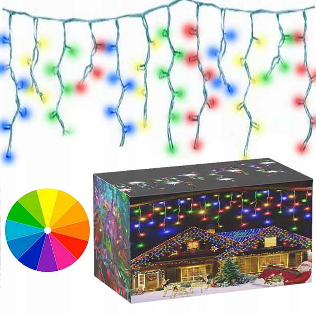 Sople Flash vánoční osvětlení na stromeček LED500 multicolor 21 m světelný závěs RS-510M