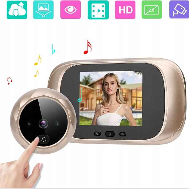 2,8palcový vizuální kukátko Tft LCD Ir noční vidění Cyklická kamera V5