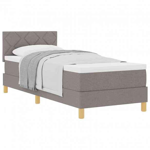 vidaXL Postel s boxspringem s polštářem Taupe 80 x 200 cm textil
