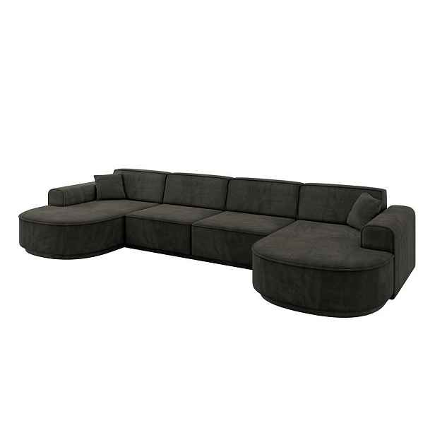 ALTDECOR SEDACÍ SOUPRAVA ve tvaru U MARI-U2-v3 388x171x83 Černá Velur