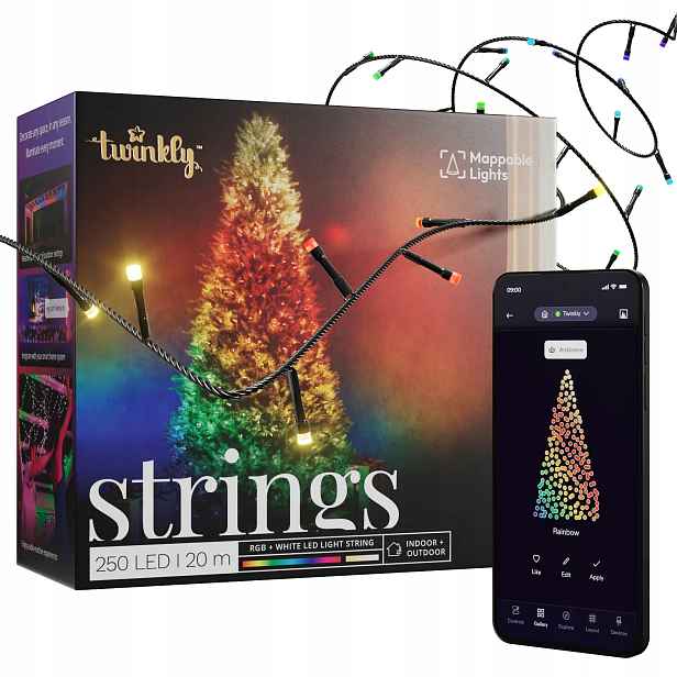 Chytré vánoční osvětlení na stromeček Twinkly 250 Led Rgb+w