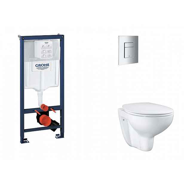 Grohe Rapid SL - Set předstěnové instalace, klozetu, sedátka SoftClose a tlačítka Skate Cosmopolitan, chrom SANI11BB2113