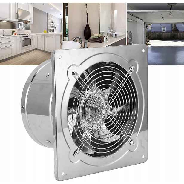 Odtahový ventilátor 150 mm 525 m³/h Koupelnový Tichý s Eu zástrčkou do kuchyně