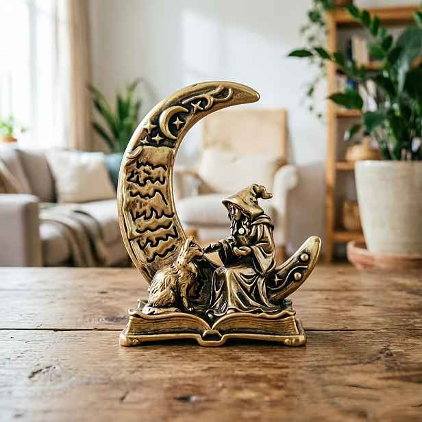 TEMU Kovová Měsíční Vídlačka Veverka Kočka Měsíční Stín Vídlačka Halloweenská Dekorace Ornament Retro Pevná Dekorace Kancelářský Stůl Čaj Domácí