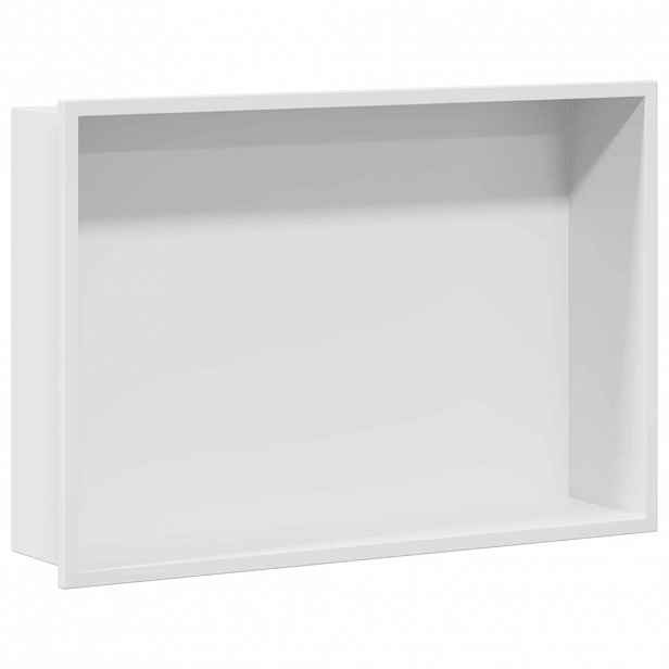 vidaXL Sprchový nik Bílá 45 x 30 x 9,5 cm Nerezová ocel