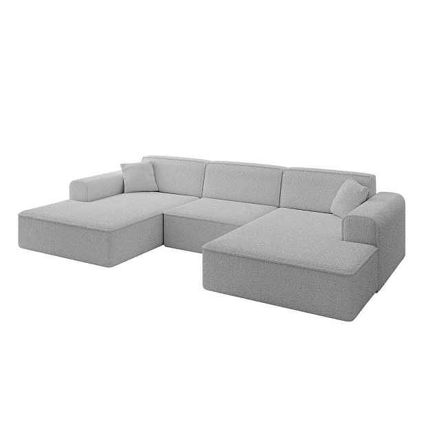 ALTDECOR SEDACÍ SOUPRAVA ve tvaru U IREA-U1-v3 301x165x77 Světle šedá Buklé