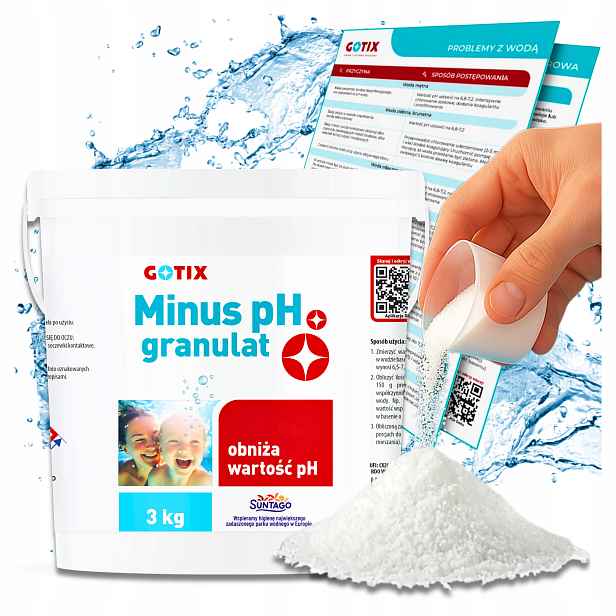 Ph Minus Granule pro snížení Ph v bazénu Bazénová chemie Ph Minus 3KG