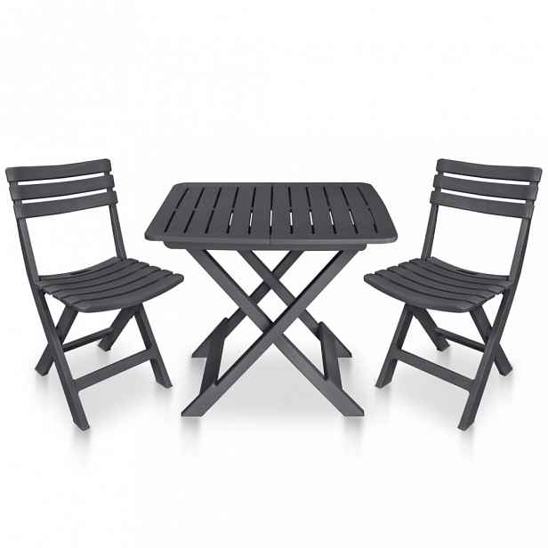 Skládací bistro set 3 ks antracit