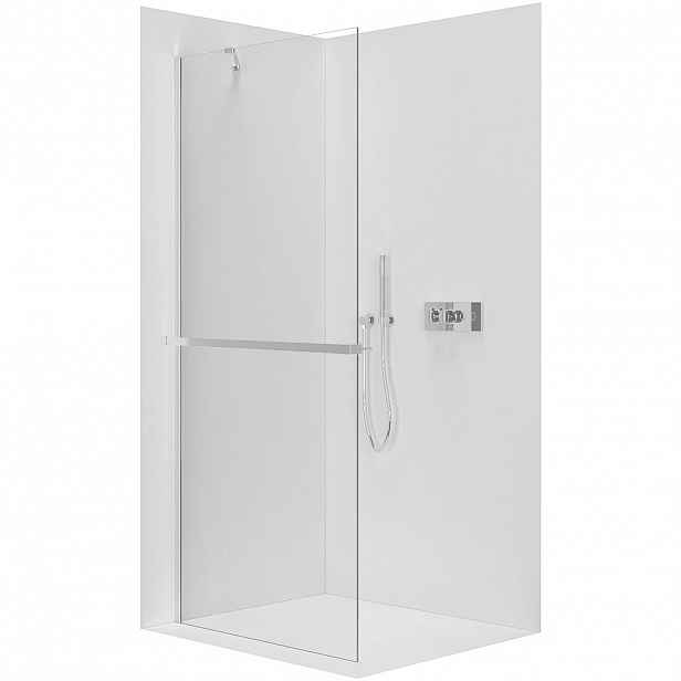 Sprchová zástěna Walk-in Onyx Y L/P - 8 mm + polička/držák na ručníky - chrom, transparentní sklo - 100x200 cm