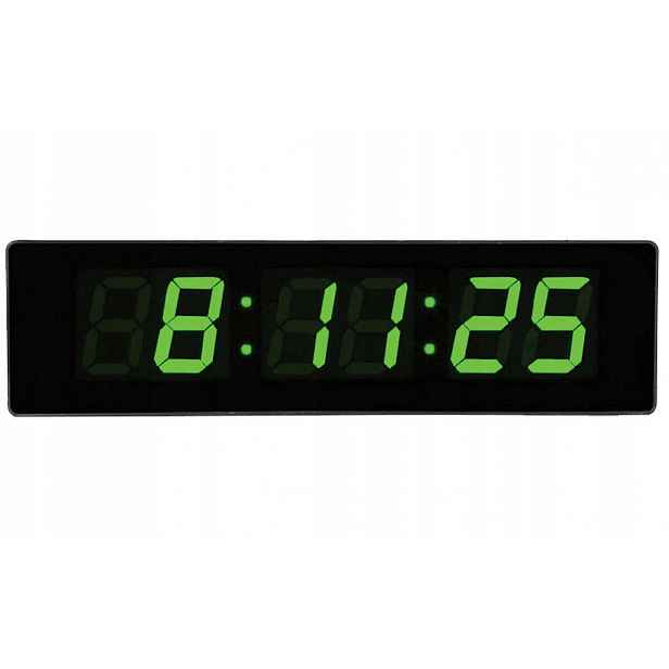 Velké Čitelné Zelené Led Hodiny Jvd DH4813.2 Číslice 7,5 cm Stopky Časovač