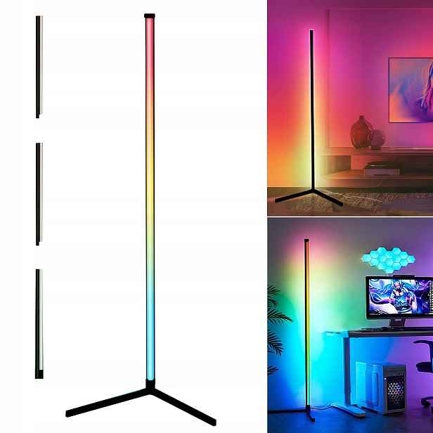 Stojací stojací podlahová lampa Rohová noční Rgb Duhový efekt 3D Dálkový Ovladač Aplikace
