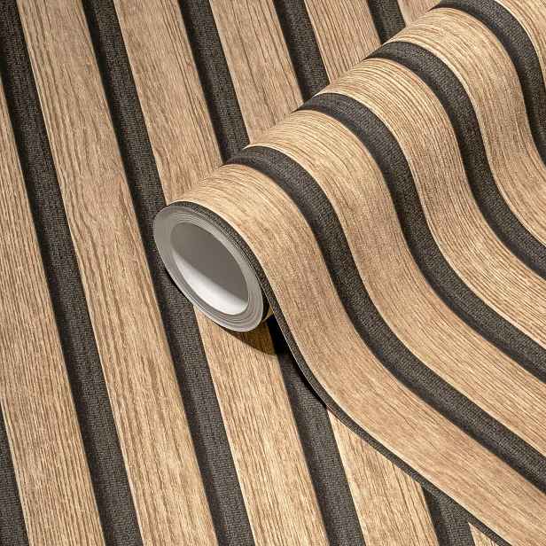 Samolepicí Tapeta dýha 3D Panel Lamele hnědá Imitace Dřeva 60 cm x 10 m