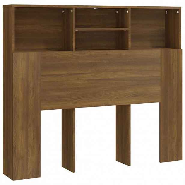 vidaXL Čelo postele s úložným prostorem hnědý dub 120x19x103,5 cm