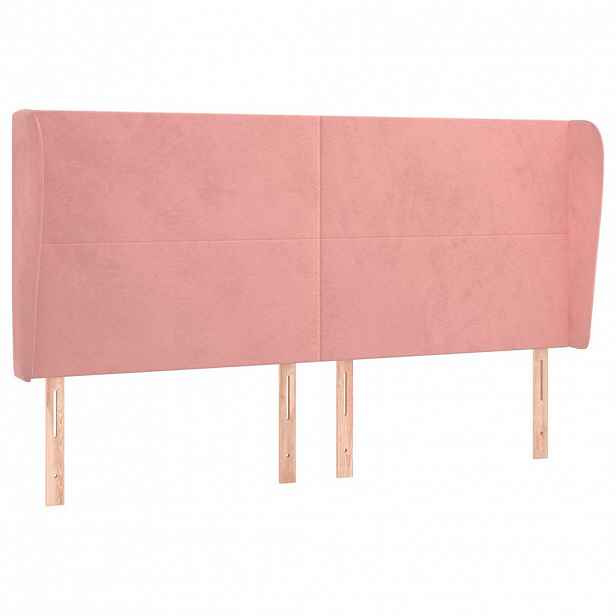 vidaXL Čelo postele typu ušák růžová 163x23x118/128 cm samet