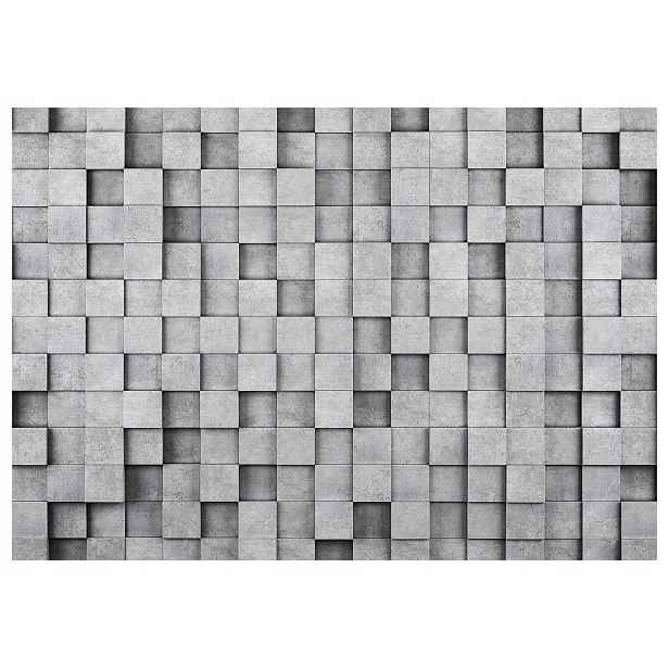 Vliesová fototapeta Kubická síť šedé kostky geometrie 416x290 lepidlo