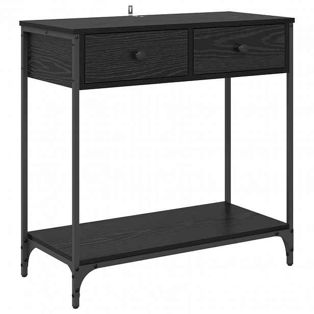 vidaXL Konzolový stolek Černý dub 75 x 34,5 x 75 cm Kompozitní dřevo