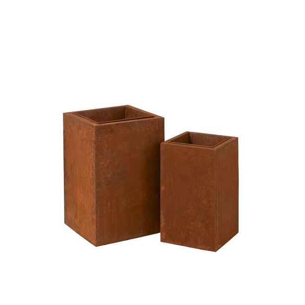 2 ks kovové obaly na květiny Metal Rust - 40*40*60 cm J-Line by Jolipa
