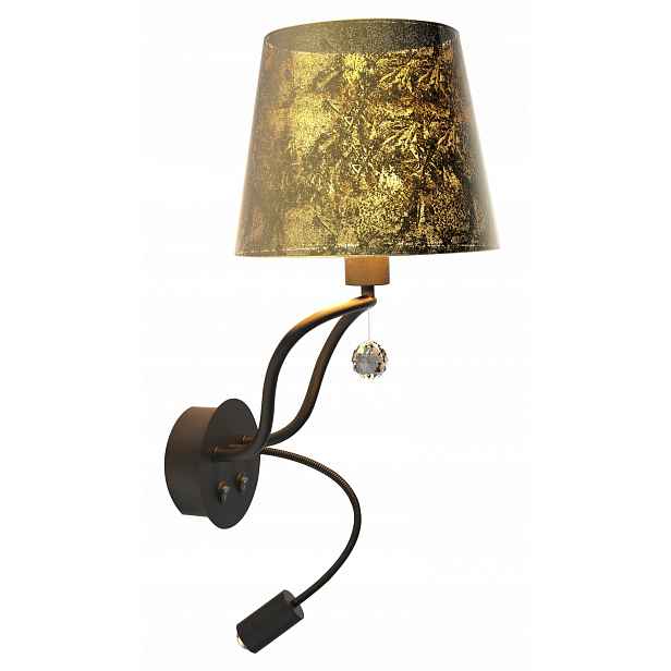 Černá zlatá nástěnná lampa E14 Led 8W Saria Candellux
