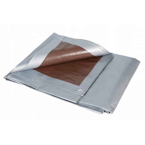 Plachta stříbrno-hnědá 210 g 4 m x 6 m, silná, mrazuvzdorná, voděodolná