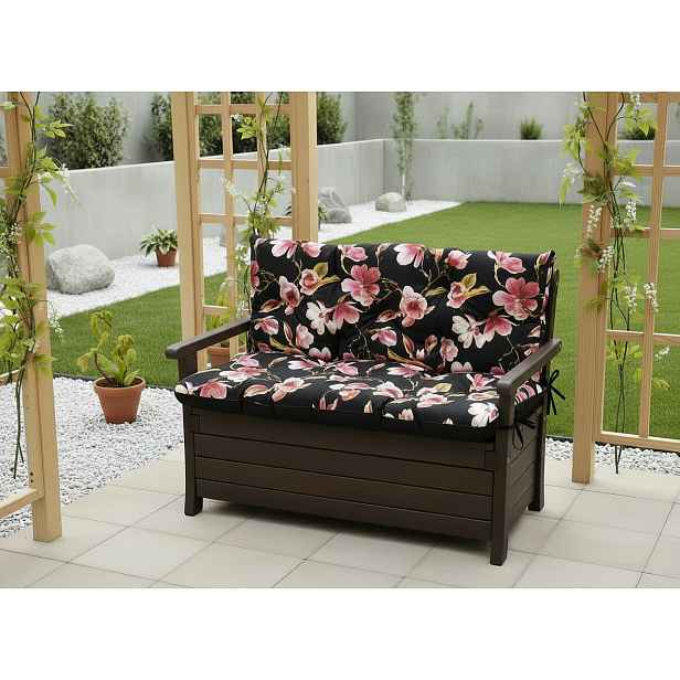 Prošívané sezení MARKUS - vzor 65, vzorovaný polstr na zahradní lavici - sedák s opěrkou, různé rozměry, Mybesthome Rozměr: 120x60x50 cm