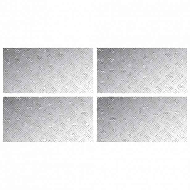 vidaXL Schodové nášlapy 4 ks 80 x 40 cm Stříbrná Hliník Obdélníkový