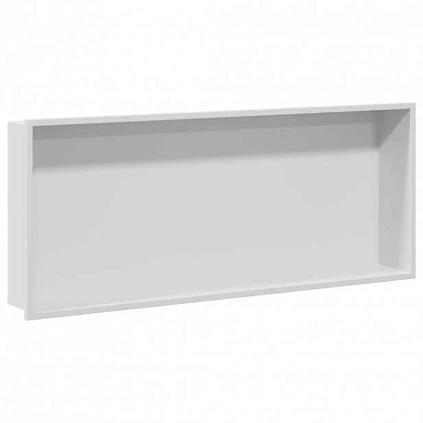 vidaXL Sprchový nik Bílá 75 x 30 x 9,5 cm Nerezová ocel