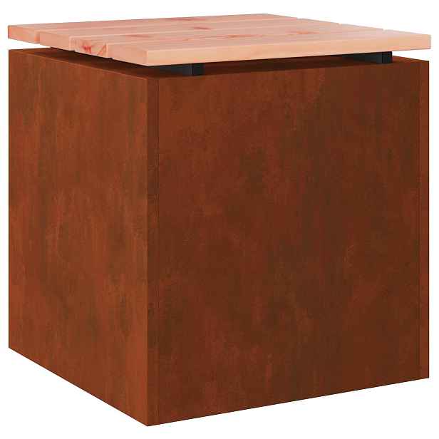 vidaXL Zahradní lavice 1 -Seater 40 x 40 x 43 cm Rezavá Čtvercový